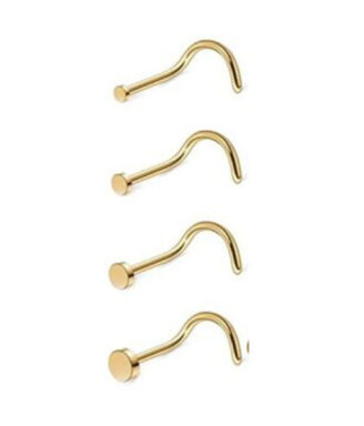 Round Diamond CZ Nose Screw Studs Rings Piercing Jewellery  Flat