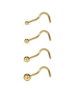 Round Diamond CZ Nose Screw Studs Rings Piercing Jewellery  Ball
