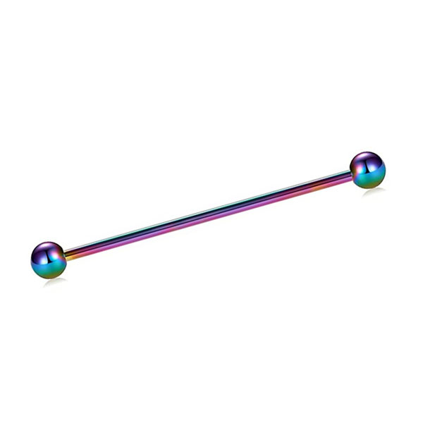 14G Rainbow Industrial Barbells Earrings Stainless Steel 1