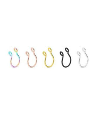 Fake Septum Clip on Nose Horseshoe Rings Stainless Steel 1
