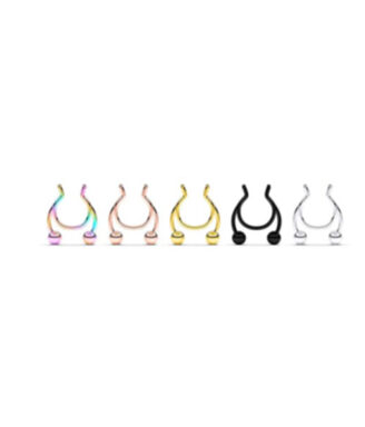 Fake Septum Clip on Nose Horseshoe Rings Stainless Steel 