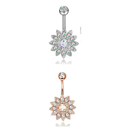 14G Stainless Steel Belly Button Rings 1