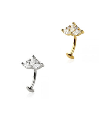 Floating Marquise Flower Belly Ring