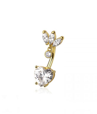 Marquise Heart Belly Ring