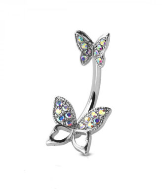 Double Butterfly Belly Ring