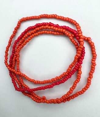 Cutesy Orange-Red Ankle Bead Set