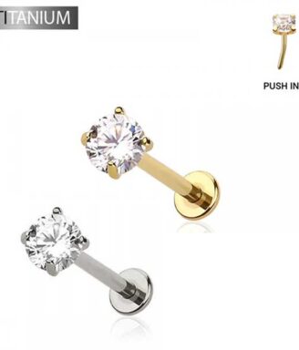 Titanium Dazzle Threadless Labret (Push In)