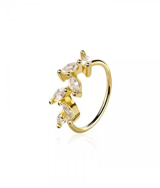 Dazzle Leaf Nose Hoop