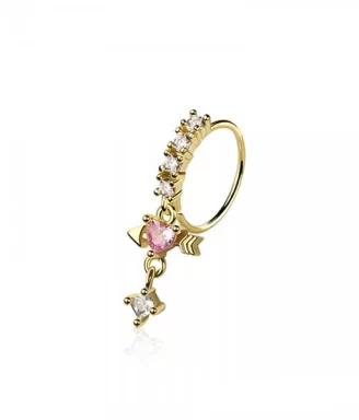 Dangling Cupid's Bow Nose Hoop