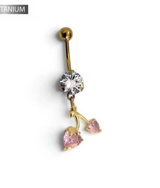 16k Gold Yummy Cherry Belly Ring