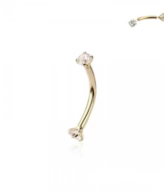 Dazzling Curved Eyebrow Barbell