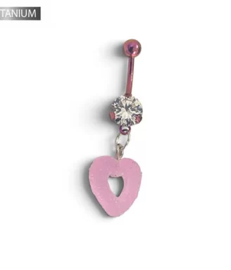 Titanium Candy Heart Belly Ring