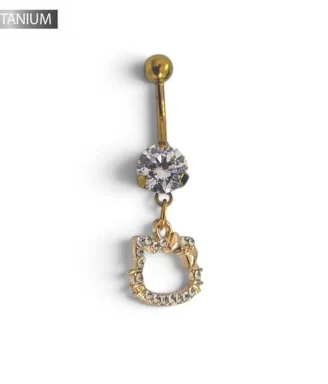 Titanium Hello Kitty Belly Ring