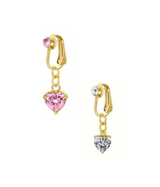 Heart Dangle Faux Belly Ring