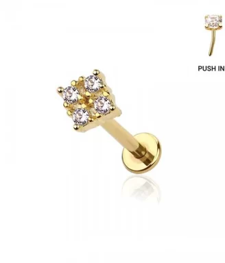 Dazzling Square Labret (Push In)