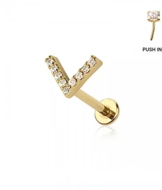 Dazzling V Chevron Labret (Push In)
