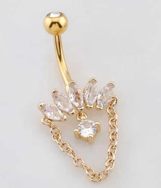 Marquise Fan Dangle Belly Ring